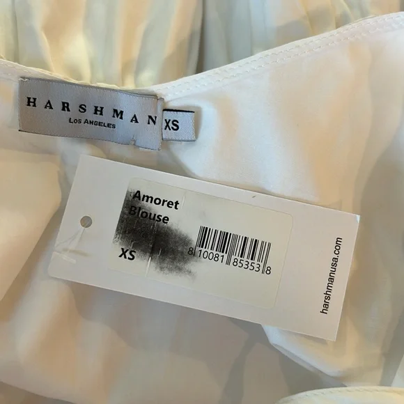 Harshman Amoret Peplum Blouse in White Size XS 100% Cotton NWT - Picture 7 of 11